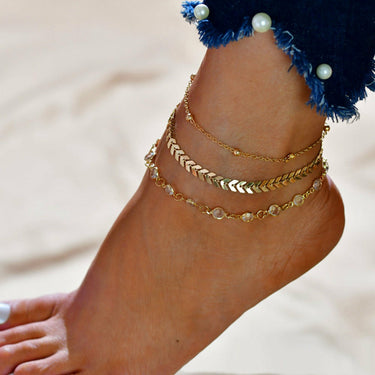 Women's Summer Anklet in 18K Gold Plated